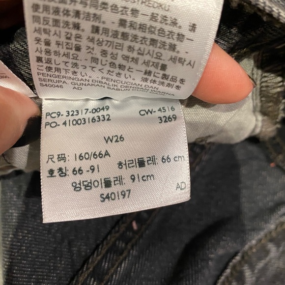 Levi’s denim shorts black grey denim size 26 - Picture 3 of 3